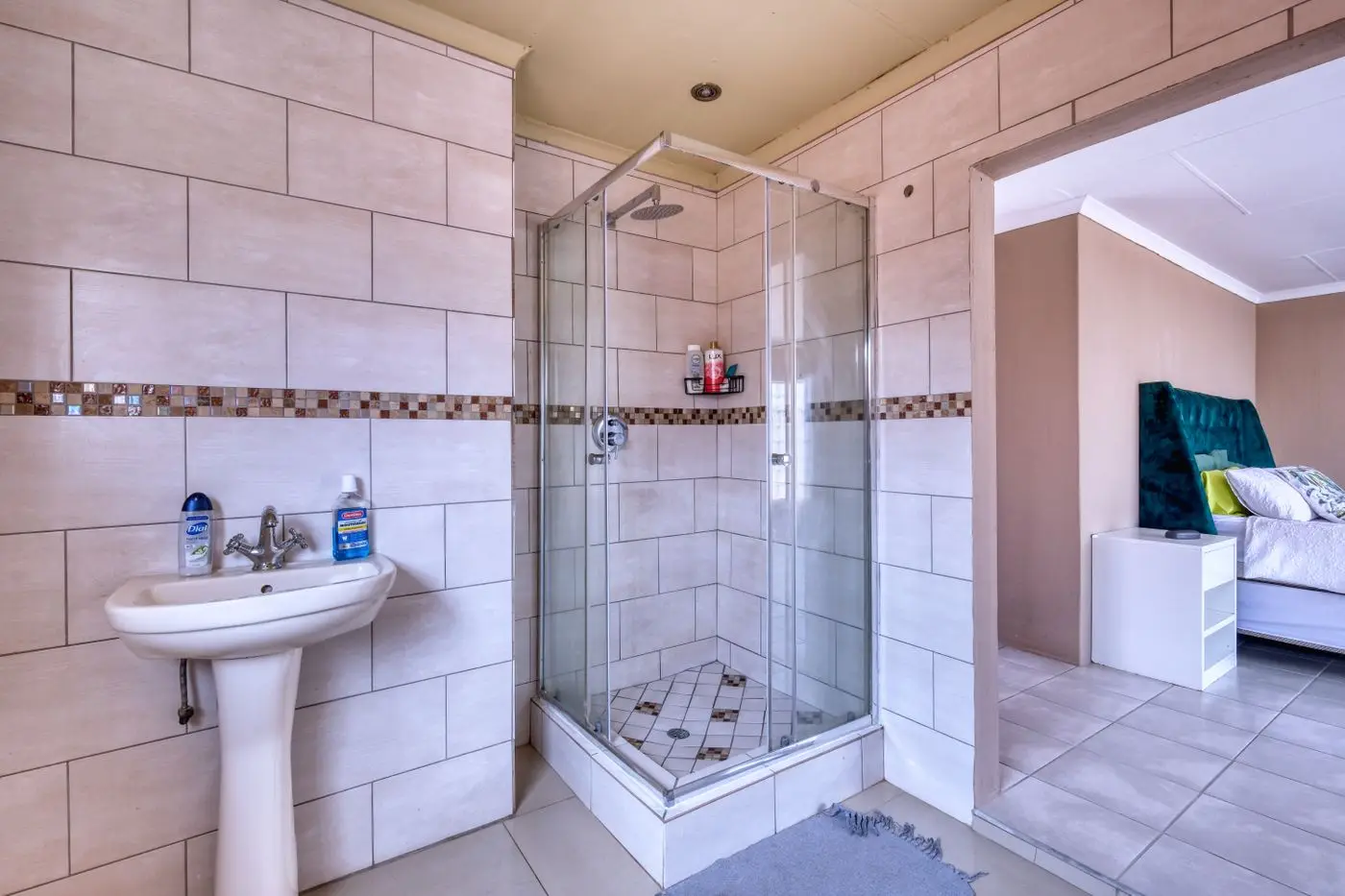 A clean, bright bathroom, the usual place a moisture check starts. Cape Coral.